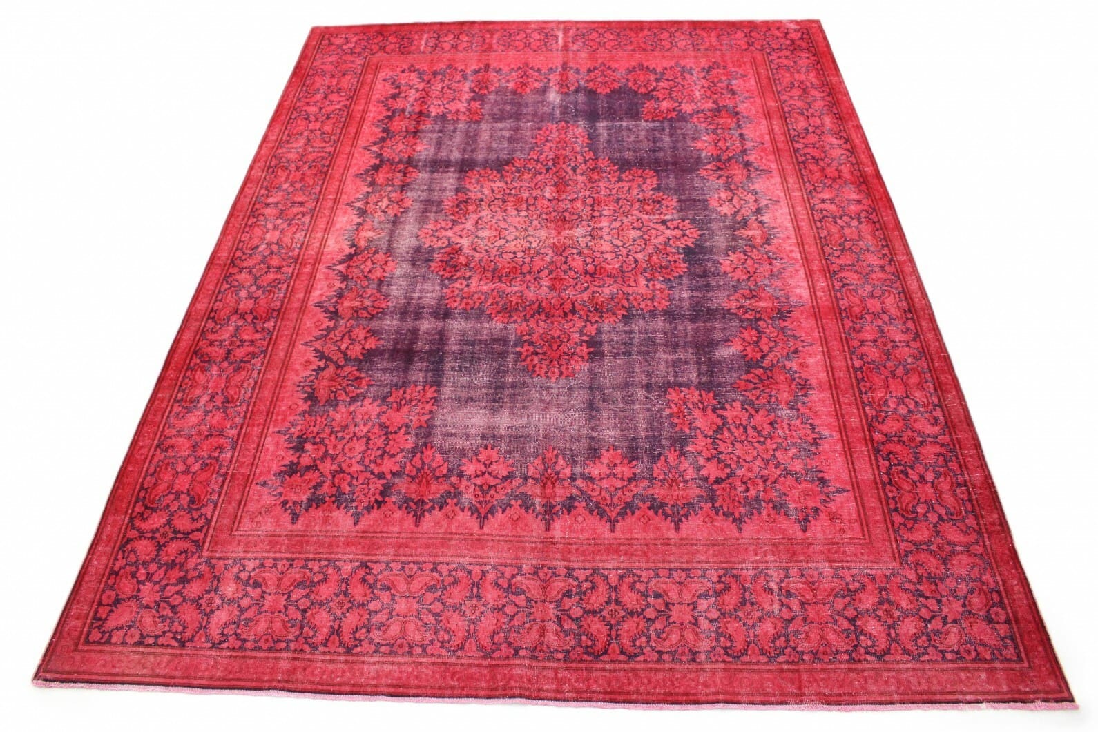 Exklusiver Vintage Orientteppich 398x299 cm rot, handgeknüpft