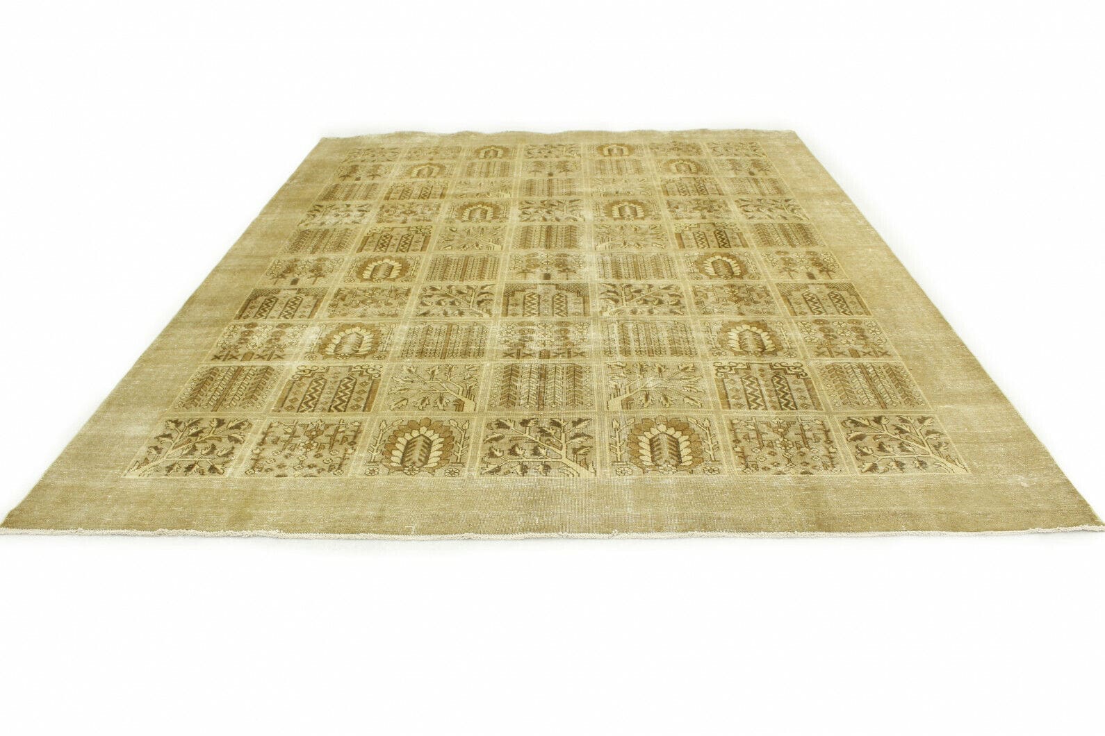 Vintage Orientteppich Beige 390x299 cm, handgeknüpft, Unikat