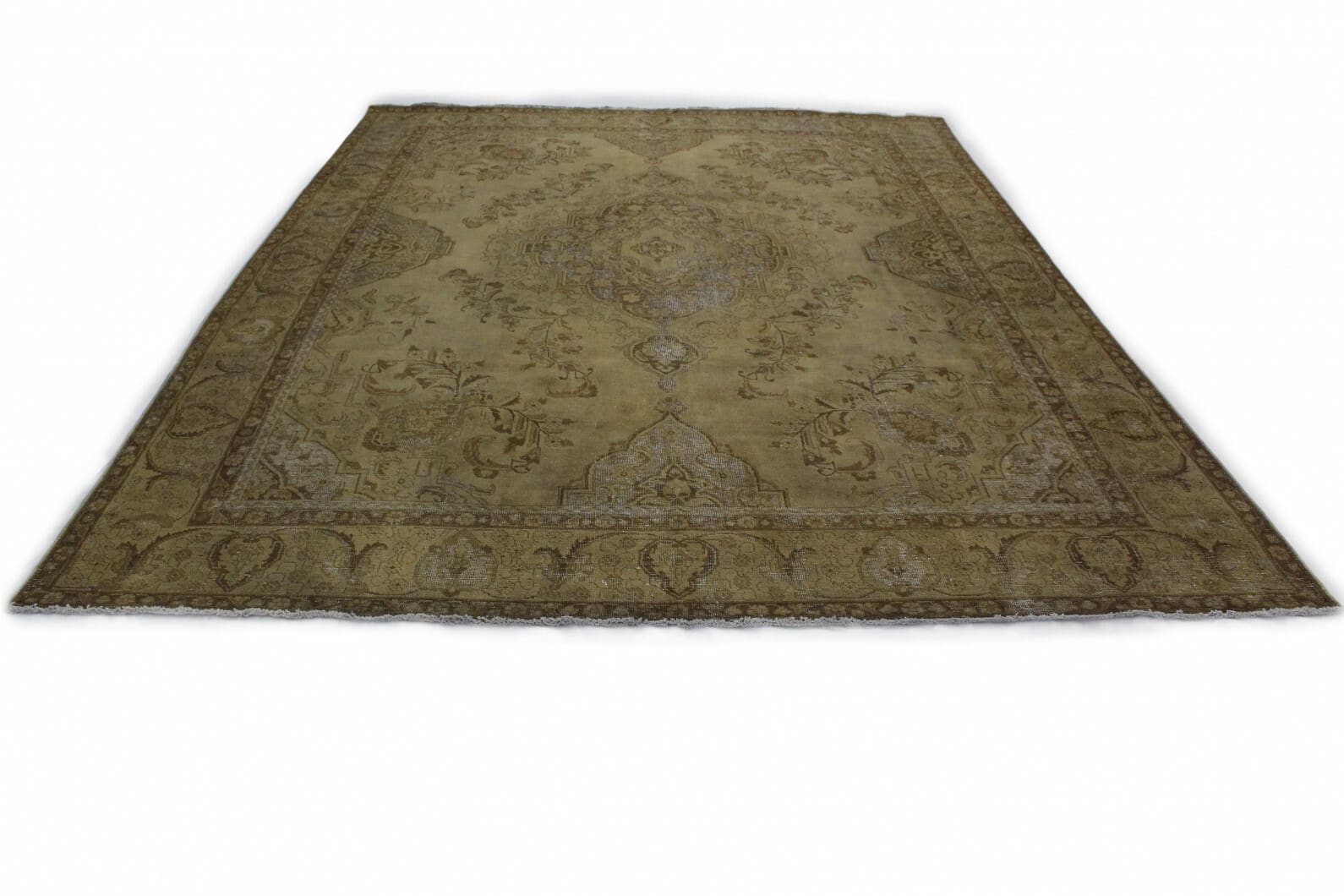 Vintage Orientteppich Beige 392x289 cm, handgeknüpft, Unikat
