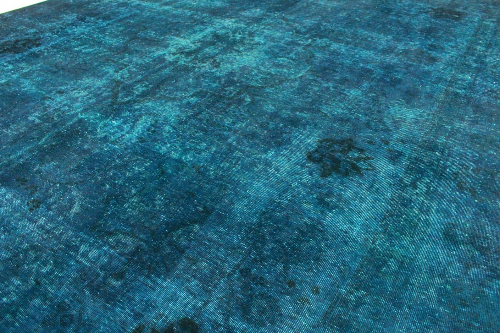Vintage Orientteppich Blau 380x289 cm - handgeknüpft, einzigartig