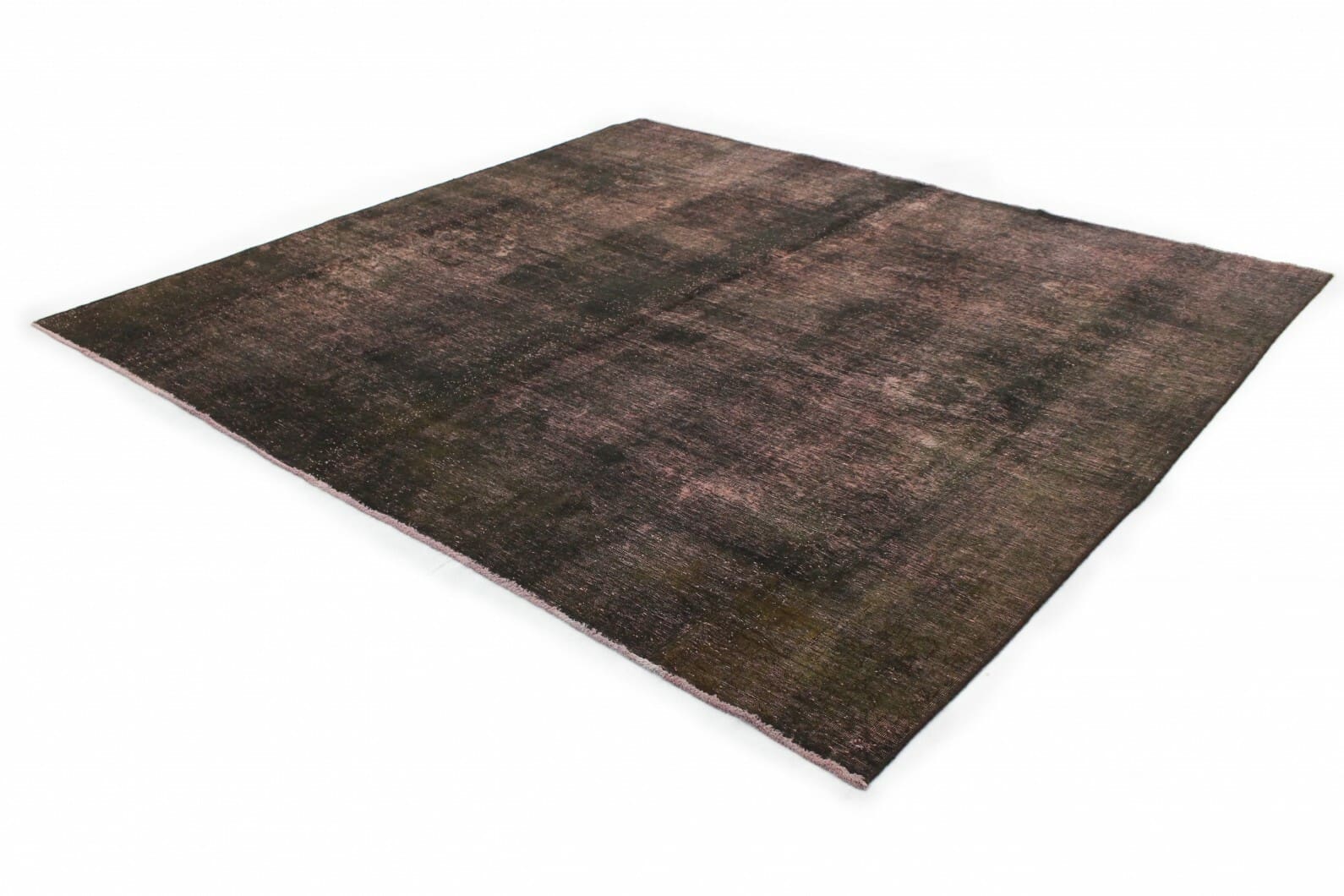 Vintage Orientteppich 306x291cm Schwarz Rosa handgeknüpft
