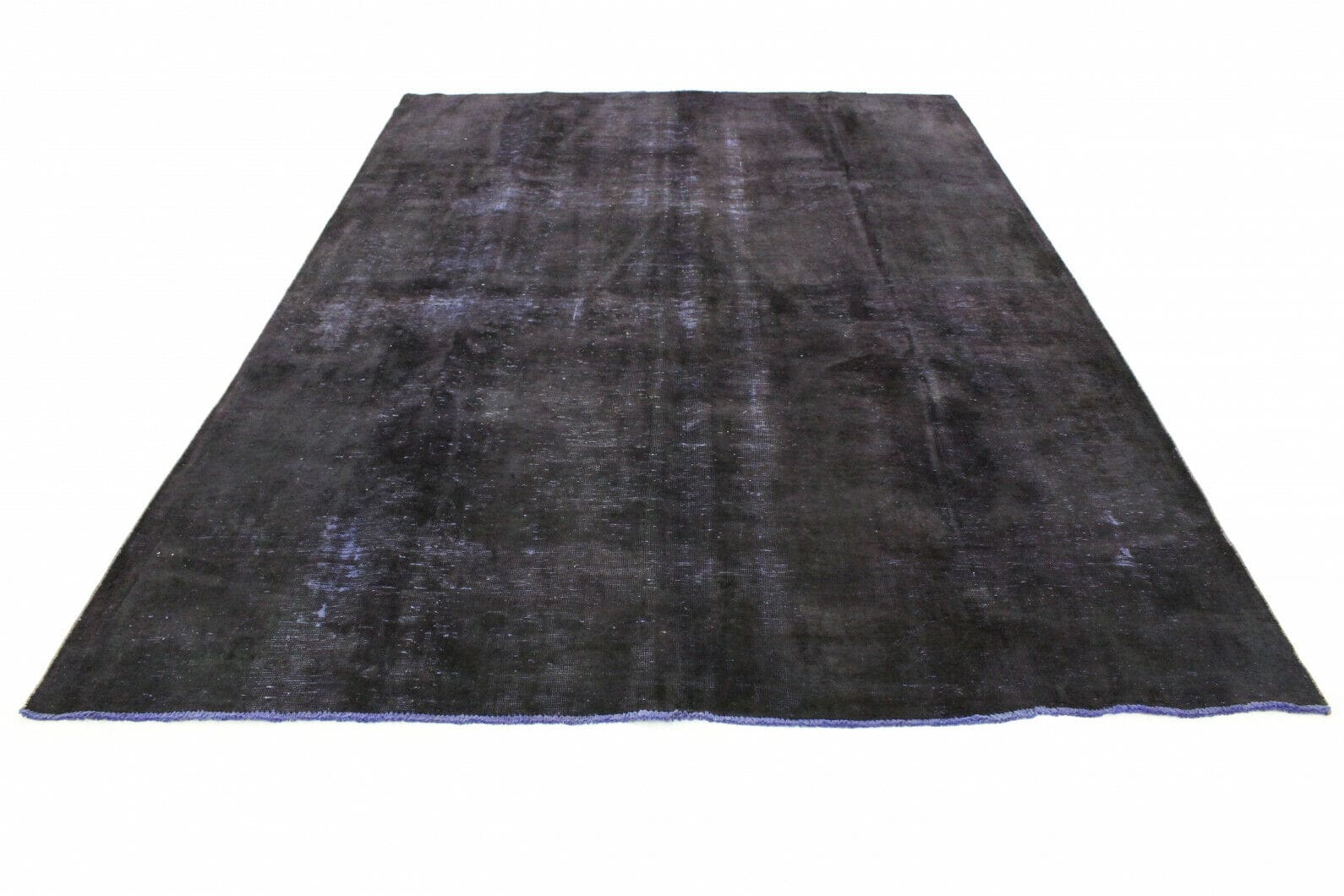 Vintage Orientteppich Schwarz 320x229cm, handgeknüpft, Unikat