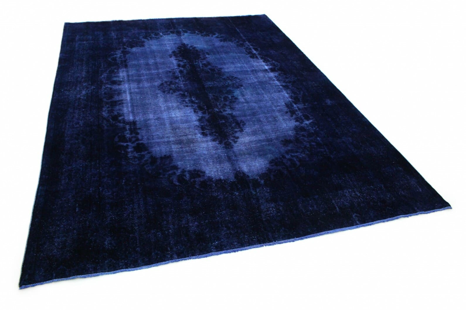 Vintage Orientteppich 412x299 cm lila-blau, handgeknüpft