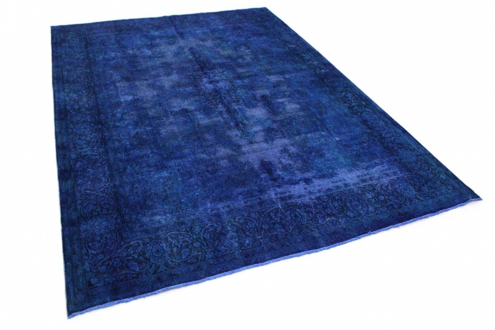 Vintage Orientteppich 400x292cm Blau Lila, handgeknüpft