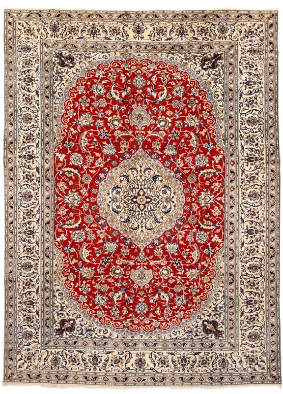 Großer Nain-Seidenteppich 397x289 cm - Handgeknüpft, Perserteppich