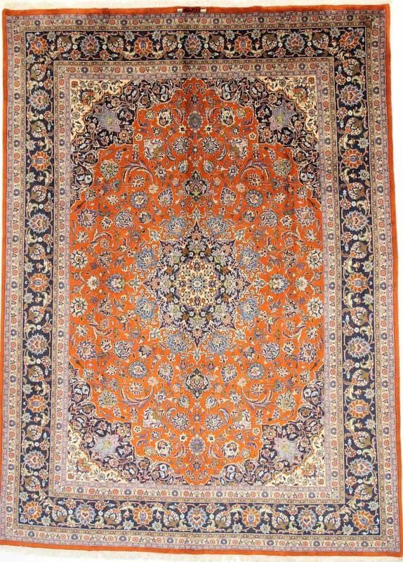 Antiker Sarough Teppich 402x286 cm – einzigartiges Design, handgeknüpft