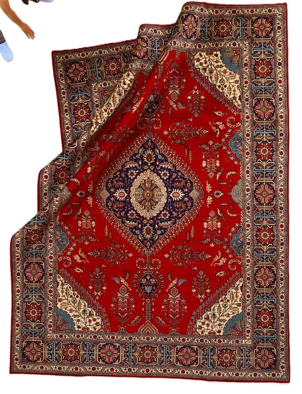 Exklusiver Tabriz Teppich 387x289 cm - Handgeknüpft, Wolle