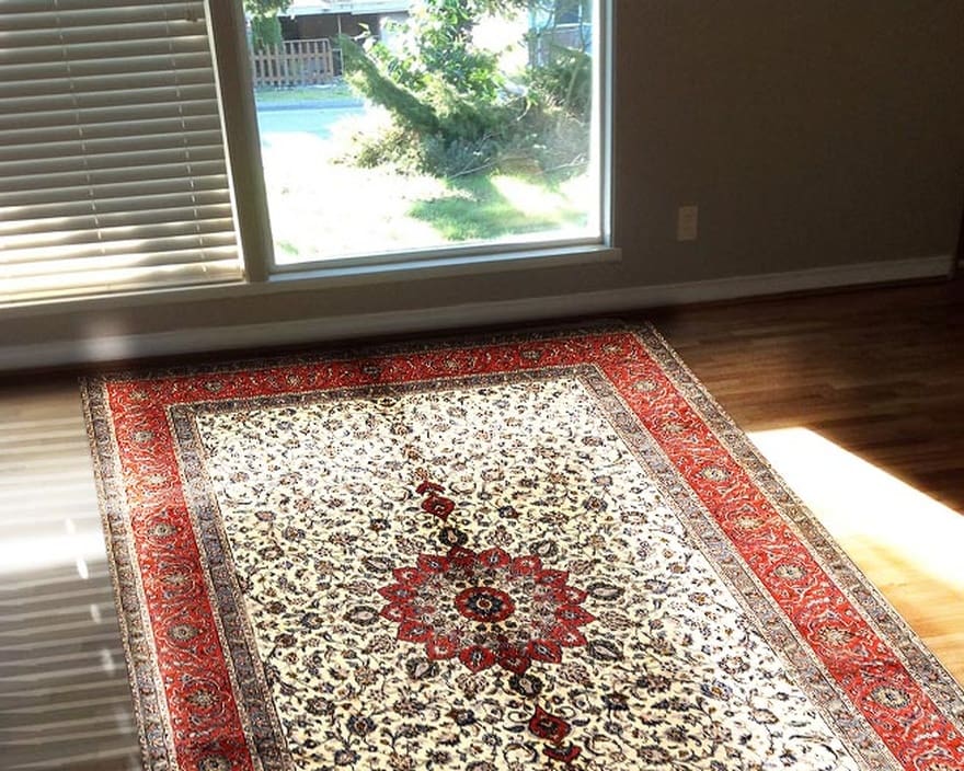 Kashan Teppich 419x301 cm, Medaillonmuster, 100% Schurwolle, handgeknüpft, Perserteppich H1