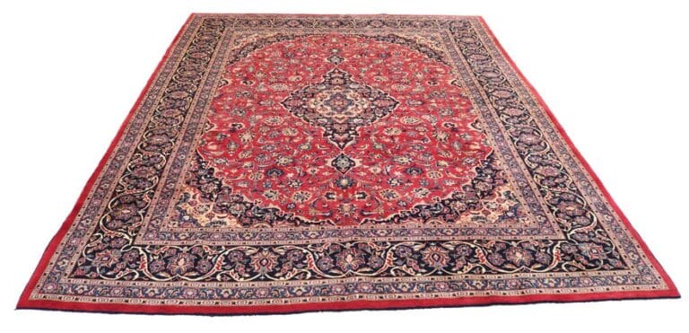 Orientteppich Mashad 404x301 cm - klassisches Medaillon-Design, handgeknüpft