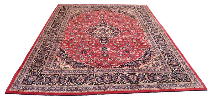 Orientteppich Mashad 404x301 cm - klassisches Medaillon-Design, handgeknüpft