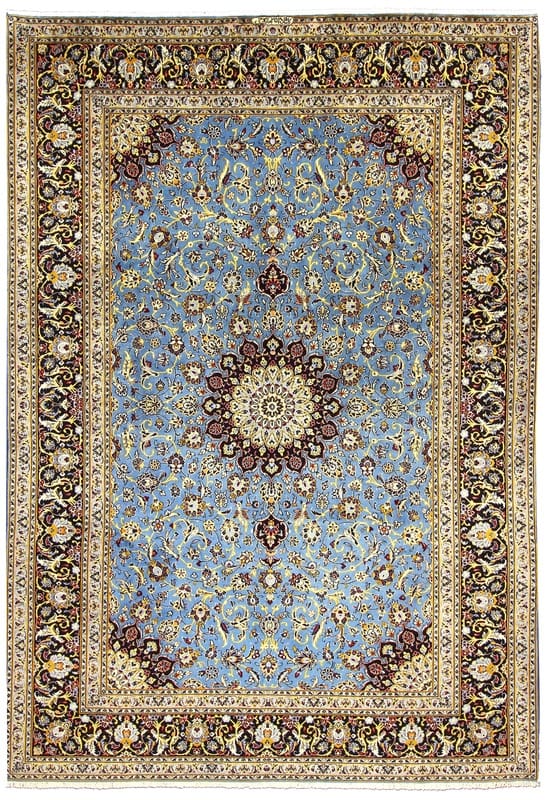 Kashan Teppich 364x242 cm, hochqualitative Wolle, Blumenmuster, handgeknüpft H1