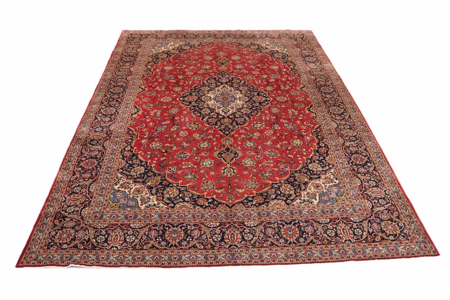 Orientteppich Keshan 425x304 cm, handgeknüpft, floral, traditionell