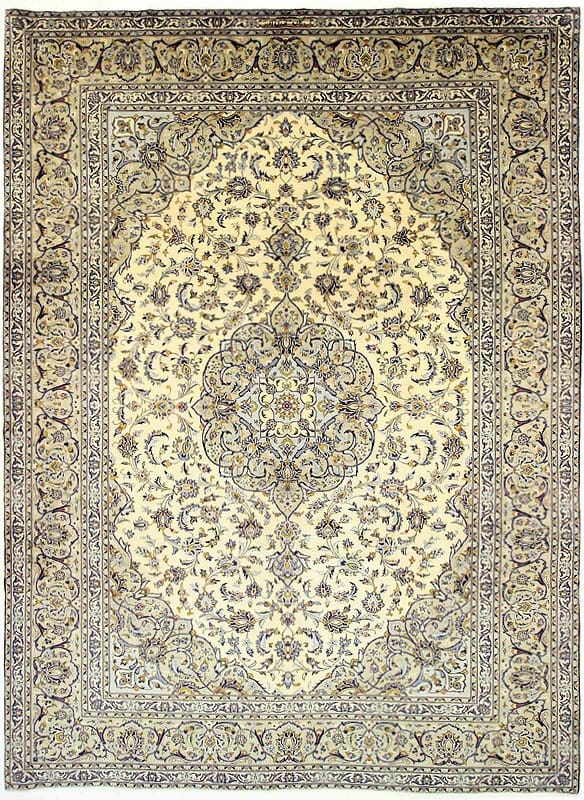 Keshan Orientteppich 370x273 cm | Traditionelles Medaillon-Muster | handgeknüpft