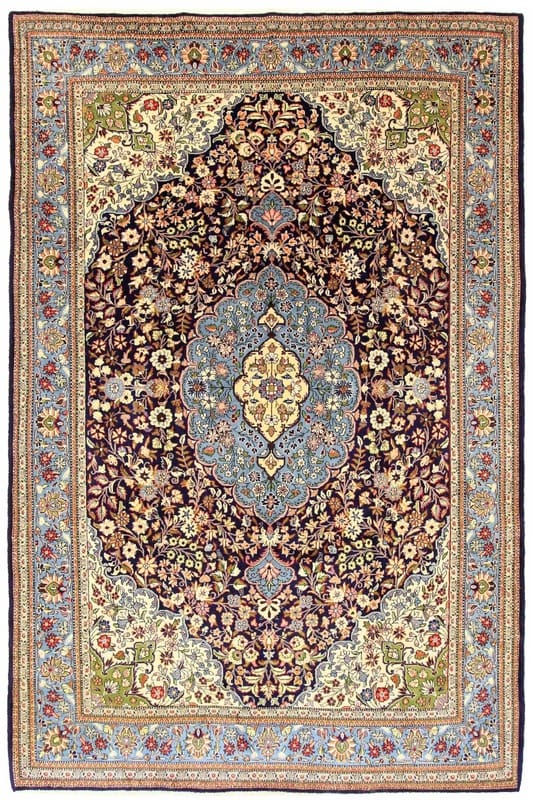 Ghom Teppich 349x231 cm aus Seide, handgeknüpft, luxuriös H1