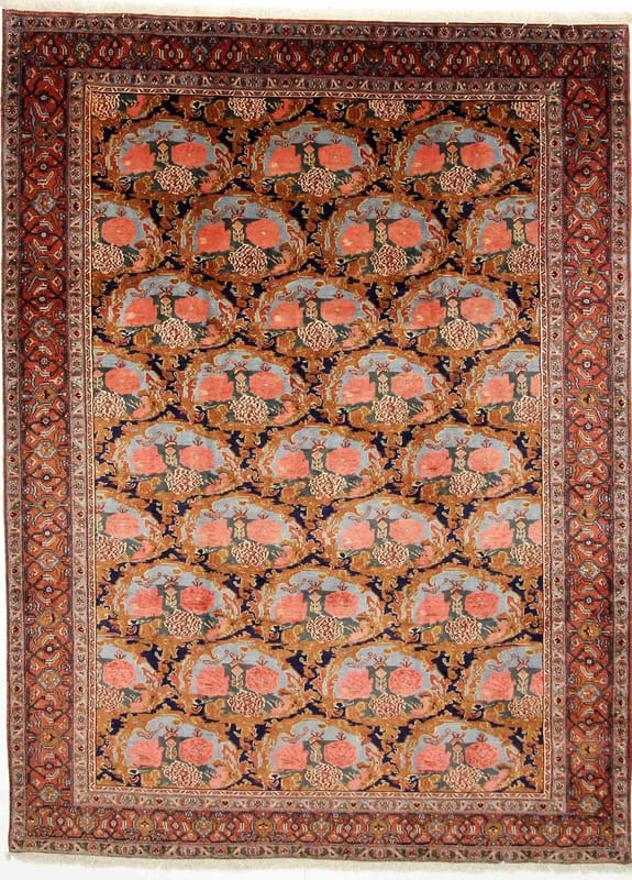 Senneh Teppich 337x249 cm, handgeknüpft, aus Kurdistan, robust
