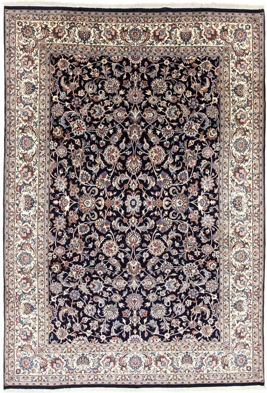 Orientteppich Mashad Sherkat 360x244 cm, robust, rot-blau, handgeknüpft