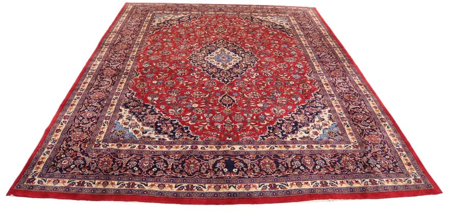 Orientteppich Mashhad 422x301 cm, rot, Bergamotte, handgeknüpft