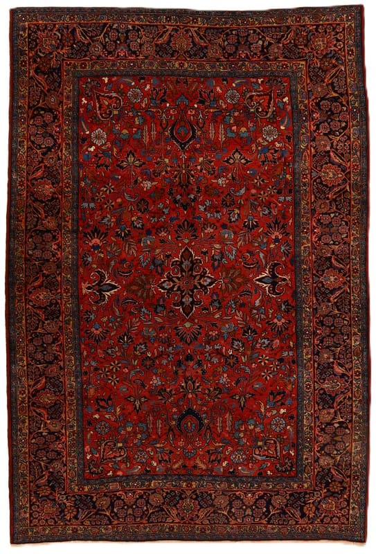 Antiker Sarugh Teppich 282x191 cm – 90 Jahre alt, handgeknüpft