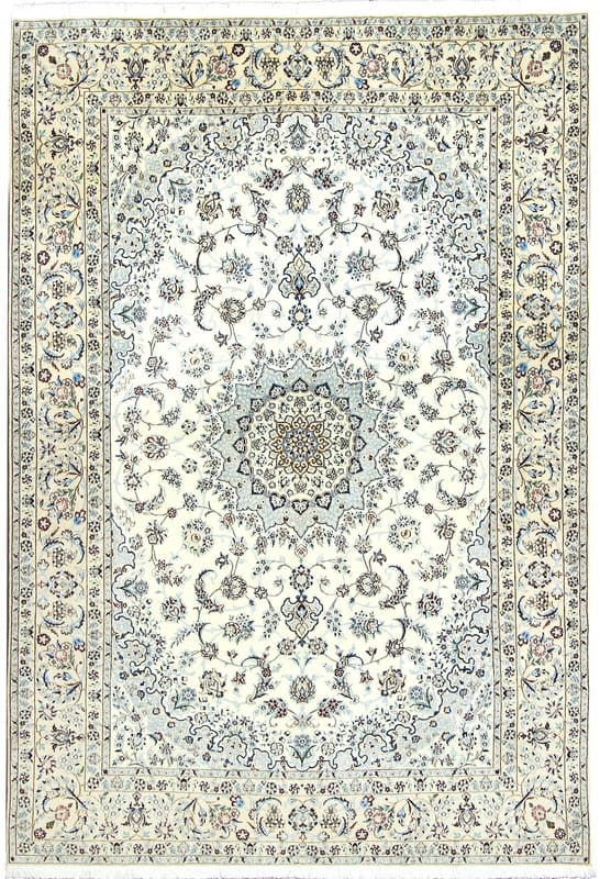 Großer NAIN 9LA Teppich 300x201 cm, handgeknüpft, zarte Farben