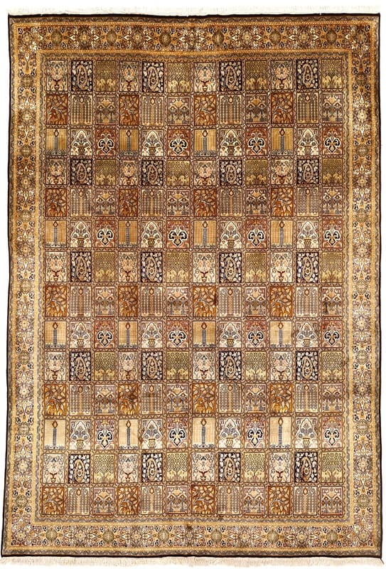 Handgeknüpfter Kaschmir-Seidenteppich 309x217 cm – orientalisch, luxuriös
