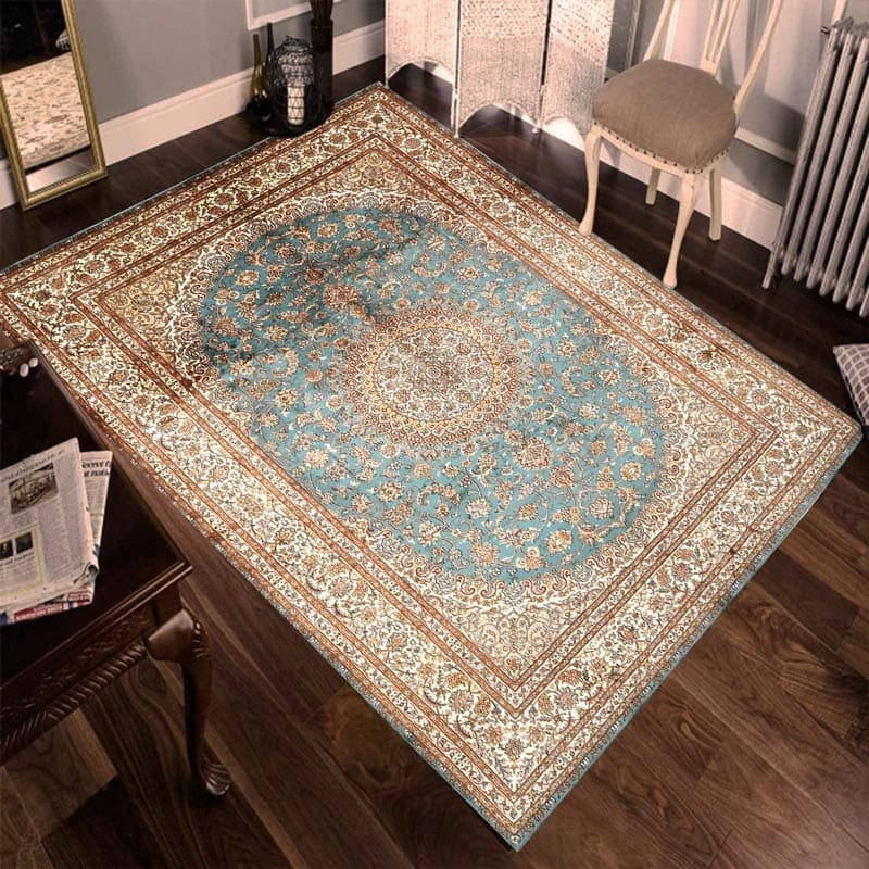 Orientteppich Kashmirsilk 338x246 cm - handgeknüpft, elegant