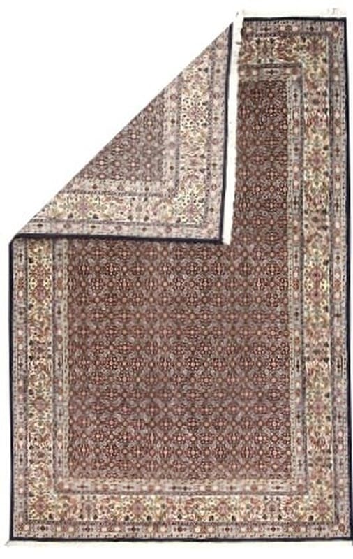 Handgewebter Moud-Teppich 300x194 cm - Perserteppich, blumig, elegant