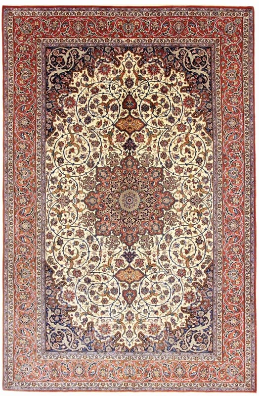 Isfahan Teppich 317x201 cm - Handgeknüpft, orientalisches Design H1