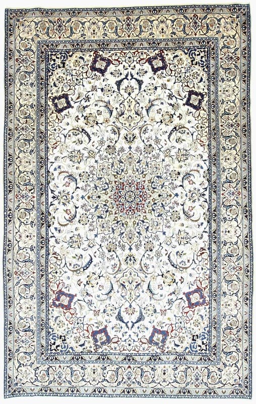 Nain 9 La Teppich 319x201 cm, Bergamotte-Design, handgeknüpft Perserteppich