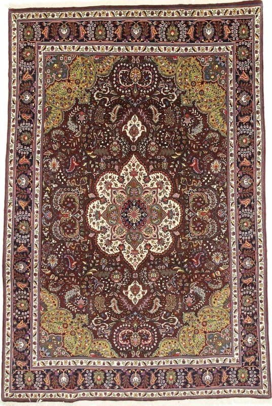 Tabriz 40 Raj Teppich 302x200 cm | handgeknüpft | Perserteppich H1