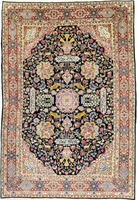 UNIKAT Kerman Teppich 312x211 cm | Hochwertiger Perserteppich handgeknüpft H1