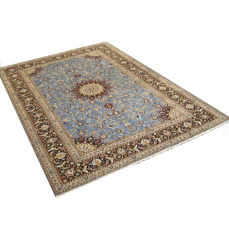 Kashan Teppich 364x242 cm, hochqualitative Wolle, Blumenmuster, handgeknüpft H1