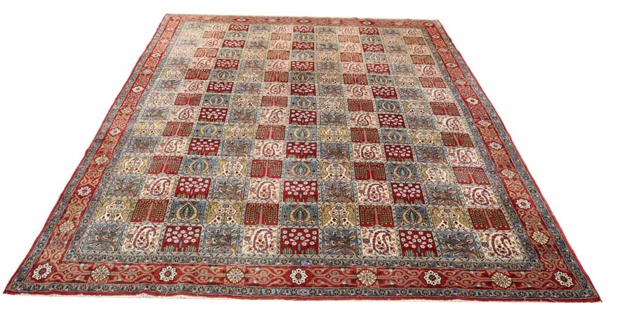 Ghom Teppich 372x271 cm - edler Seidenteppich, handgeknüpft