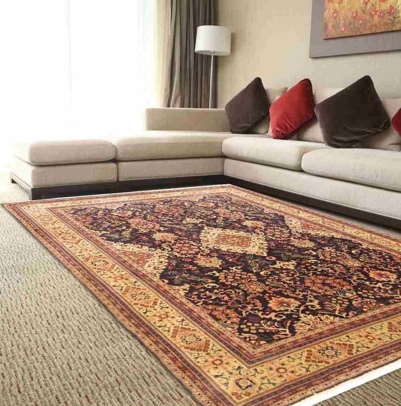 Sarough Farahan Teppich 370x272 cm, antik, einzigartiges Design, handgeknüpft H1