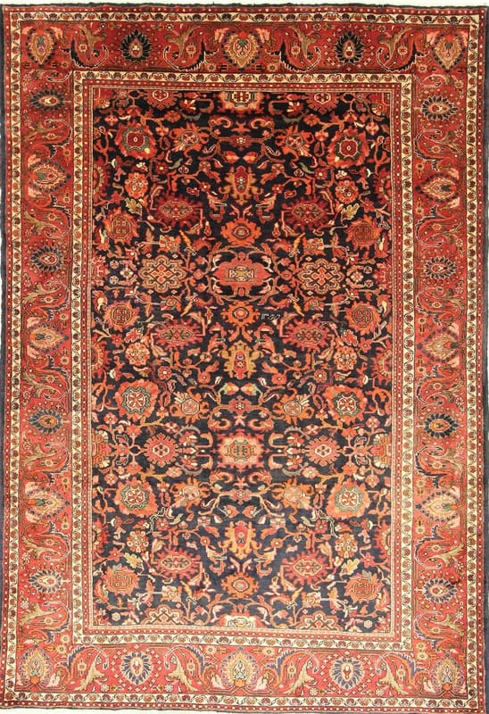 Nanaj Orientteppich 327x226 cm – marineblau, handgeknüpft