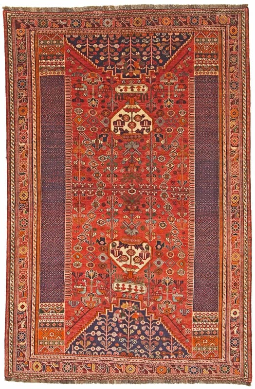 Orientteppich 279x183 Ghashghai, 90.000 Knoten/m², handgeknüpft