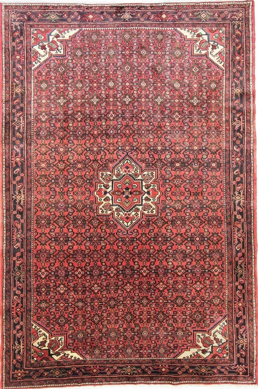Hosenabad Teppich 308x205 cm, antik, handgeknüpft, Perserteppich
