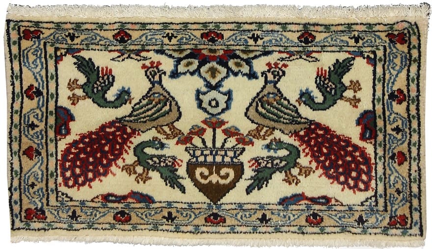 Kashmar Orientteppich 80x42 cm - Handgeknüpft, Blumendesign