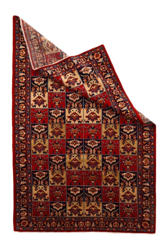 Najafabad Orientteppich 284x190 cm, Schachbrettmuster, handgeknüpft