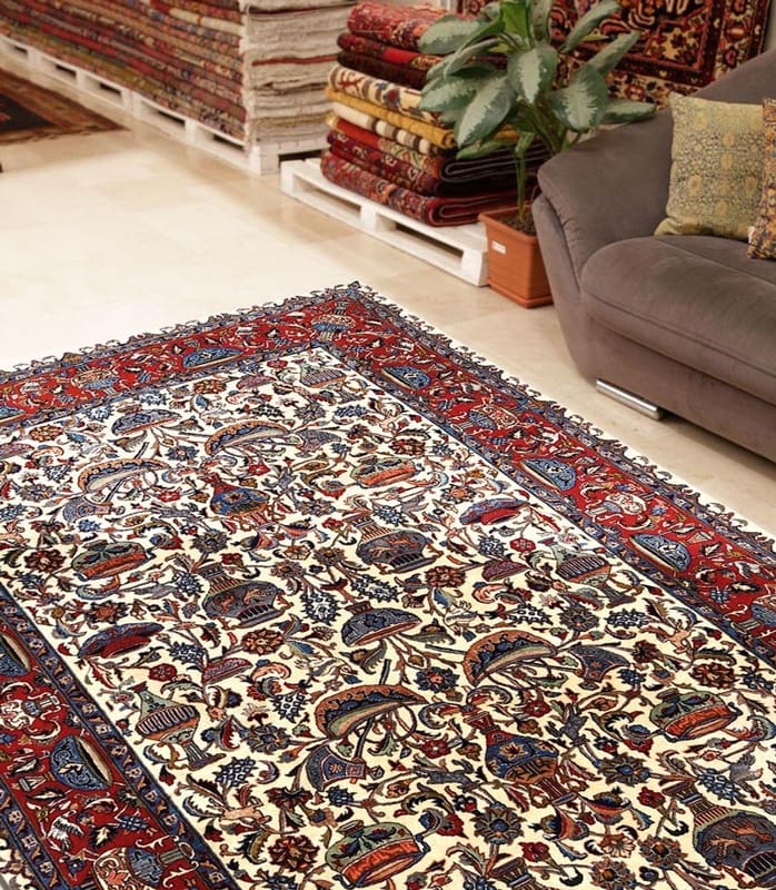 Kashmar Orientteppich 307x201 cm, handgeknüpft, hochwertig