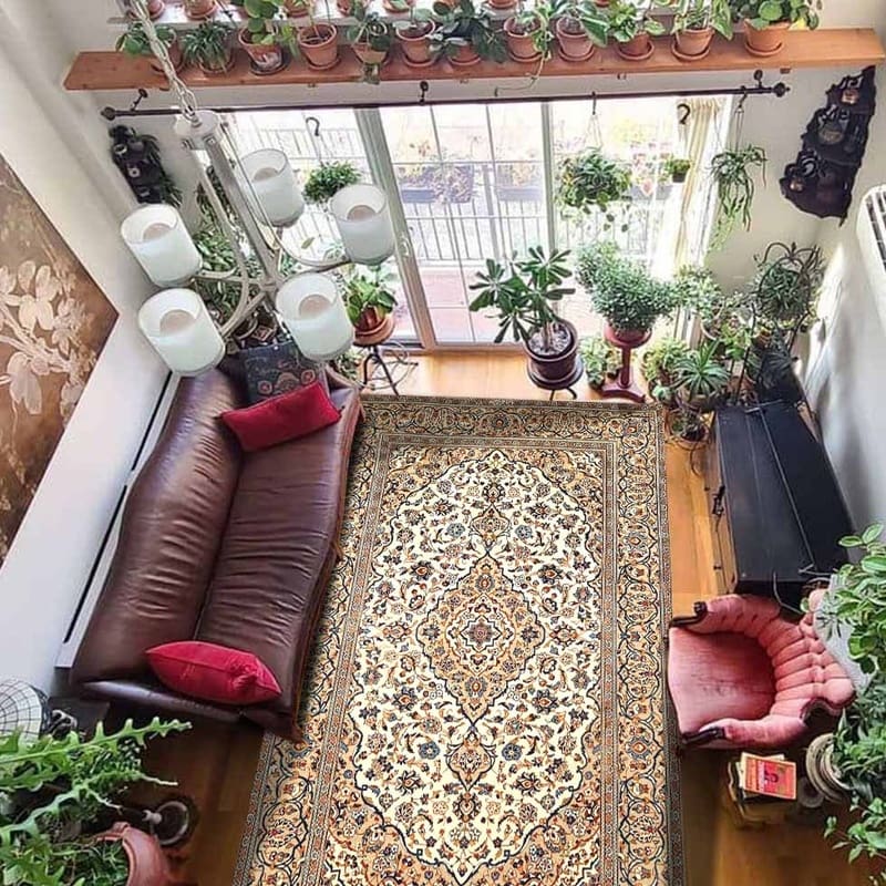Iranischer Kashan-Teppich 297x197 cm – handgeknüpft, elegant
