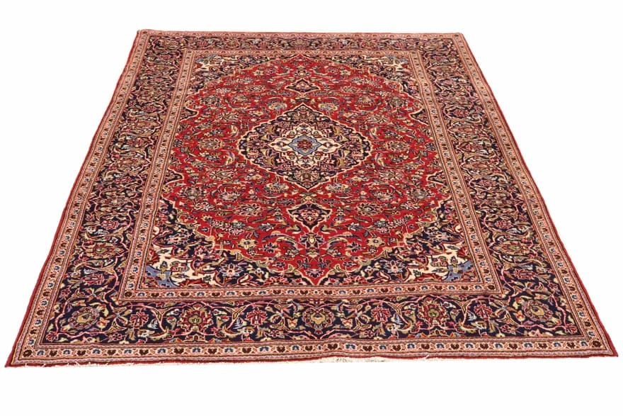 KESHAN Teppich 307x201 cm, handgeknüpft, klassisches Design, Perserteppich