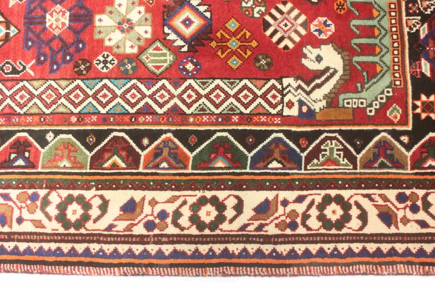 Ghashghai Teppich 292x177 cm, 160.000 Knoten/m², Rot/Orange, handgeknüpft