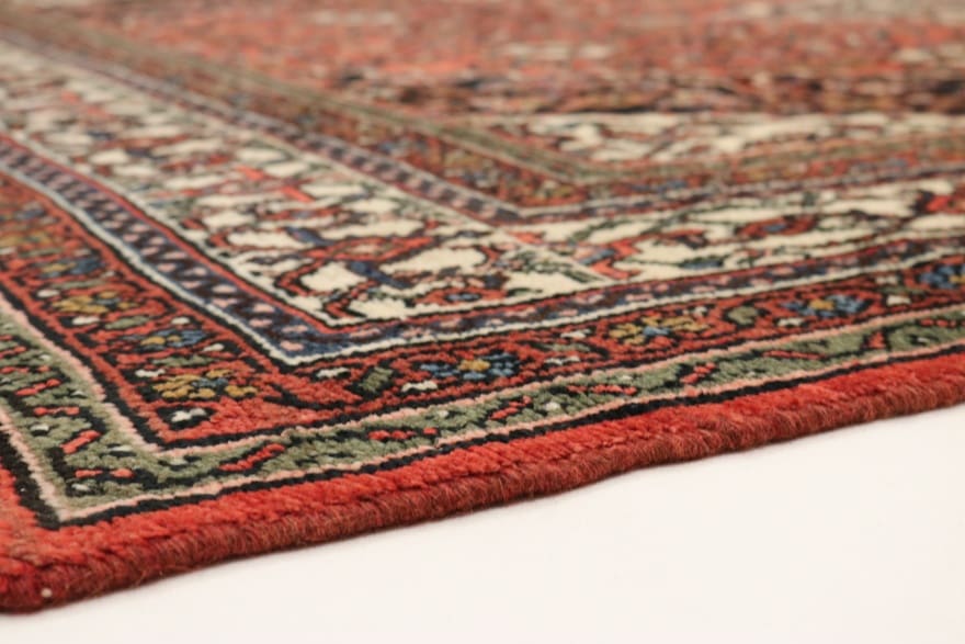 Hamadan Teppich 366x264 cm, 128.000 Knoten, handgeknüpft, Perserteppich