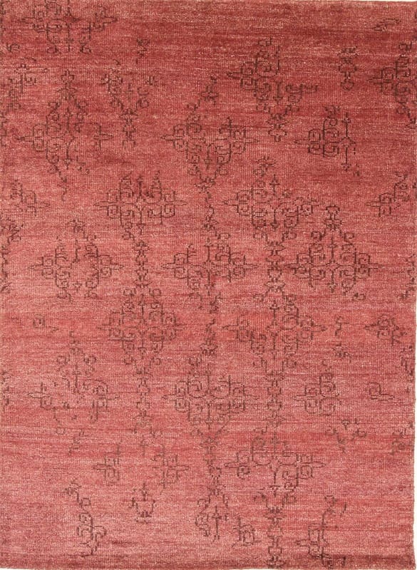 TeppichBazar Ikat Teppich 233x169 cm – Rostrot, handgeknüpft, modern