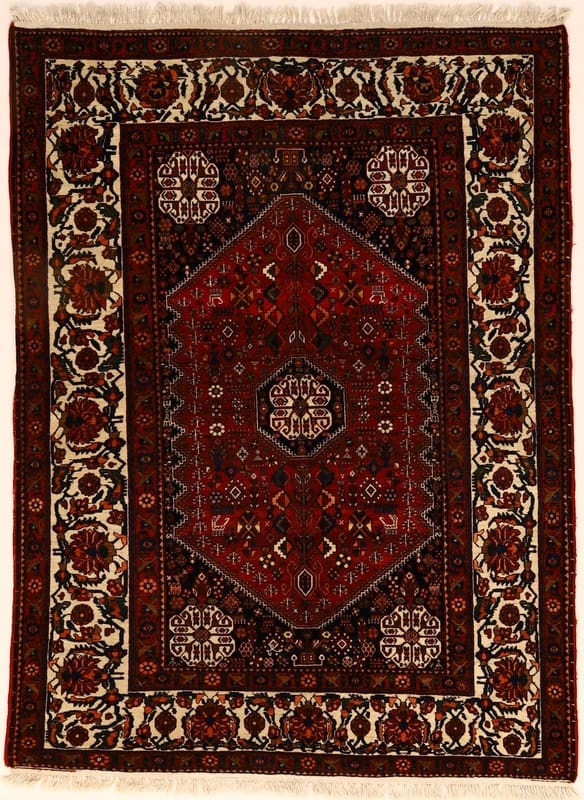 Antikfarbener Abadeh Orientteppich 222x161 cm, handgeknüpft