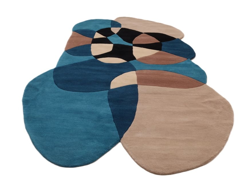 Exklusiver Orientteppich 247x151 cm – Blau, Braun, Beige, handgeknüpft