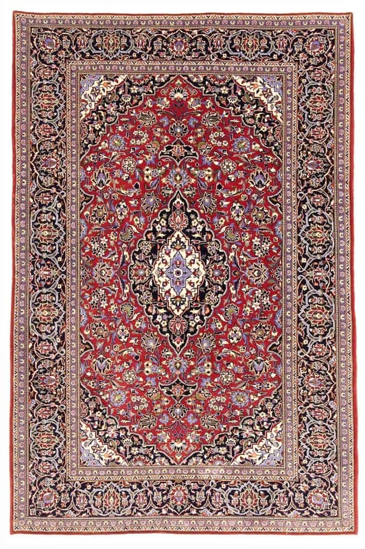 Keschan Orientteppich 220x143 cm – handgeknüpft, klassisches Medaillon