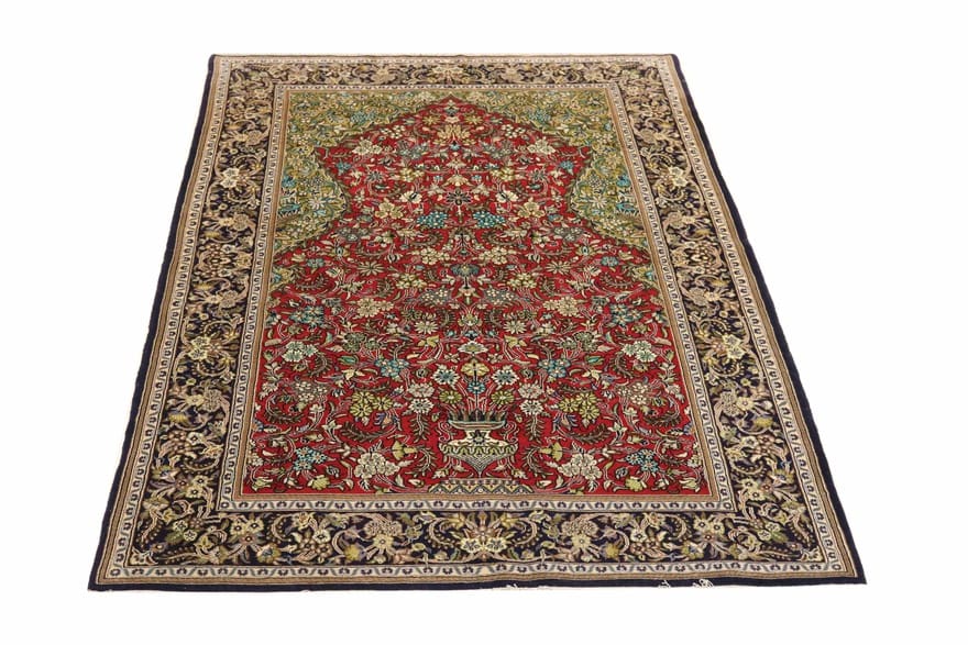 Ghom Teppich 240x146 cm Seide handgeknüpft Luxus Orientteppich