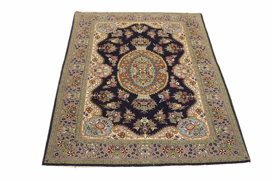 Ghom Teppich 217x141 cm aus Seide – handgeknüpft, luxuriös H1