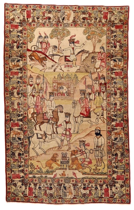TeppichBazar Lawar Antik Teppich 222x140 cm – Handgeknüpft, Orientteppich